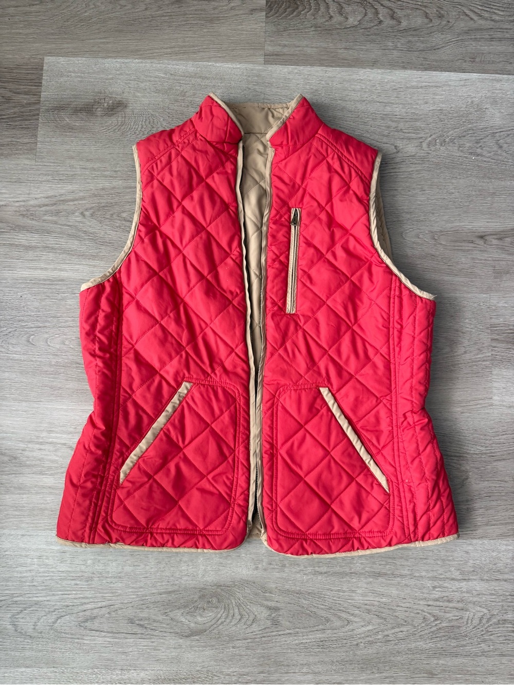 Polo Ralph Lauren Quilted Reversible Vest — Red and Beige
